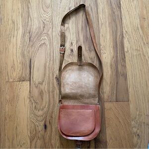 Vintage Leather flap crossbody bag purse messenger adjustable strap pockets